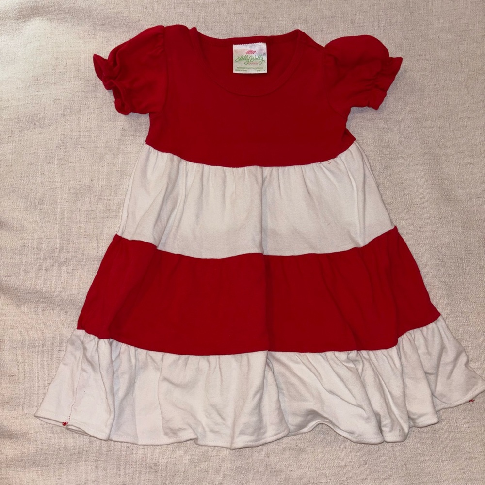 Lolly Wolly Doodle Red and White Striped Dress